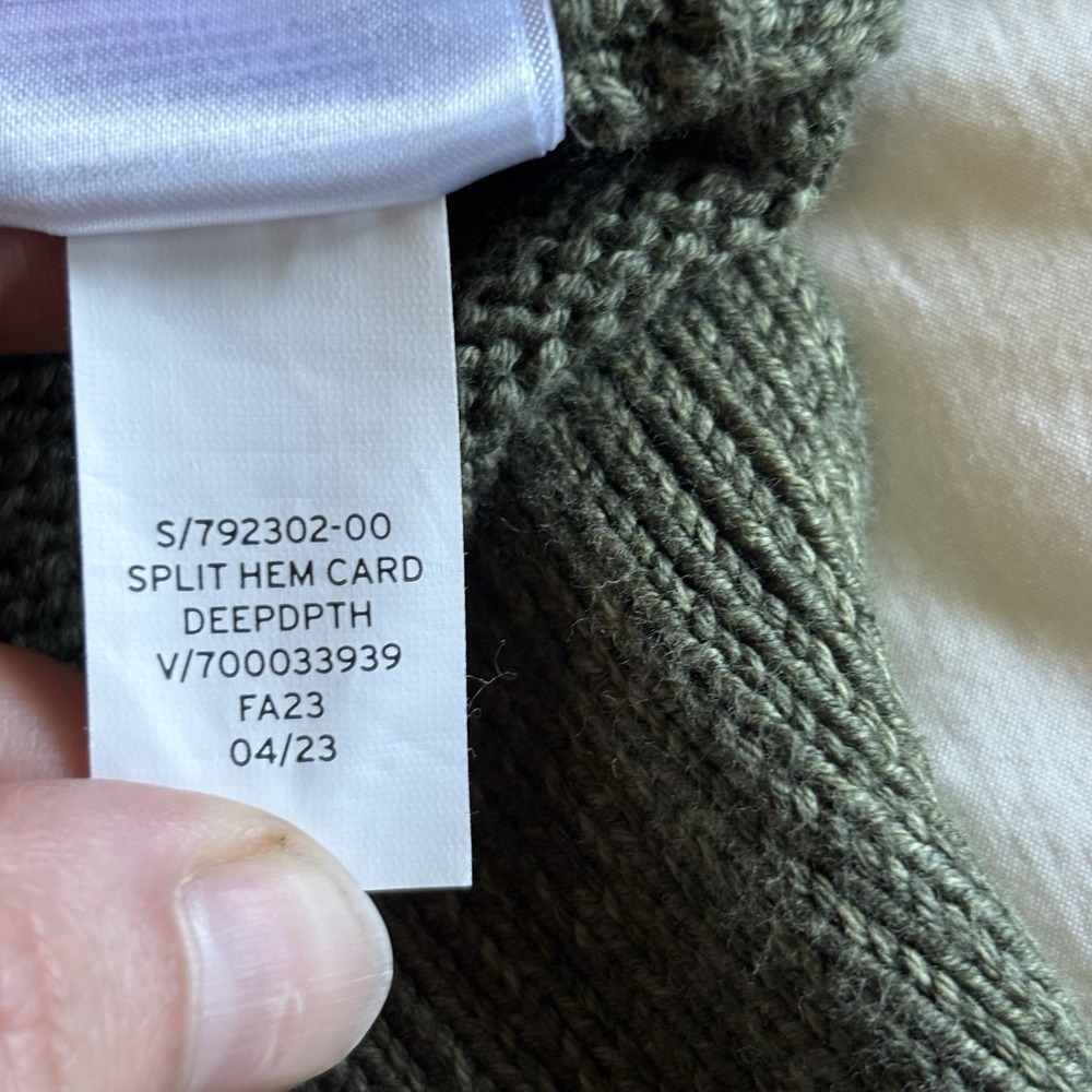 Gap 24/7 Split Hem Cardigan Olive "Deep Depth" Green Women's L Grandpacore EUC - Picture 10 of 13